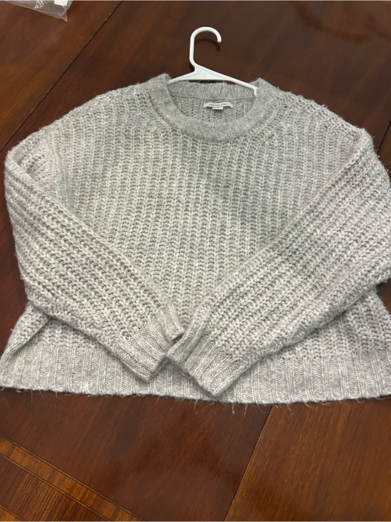 American Eagle Outfitters Sweaters - American Eagle Outfitters Light Gray Chunky Crewneck Sweater